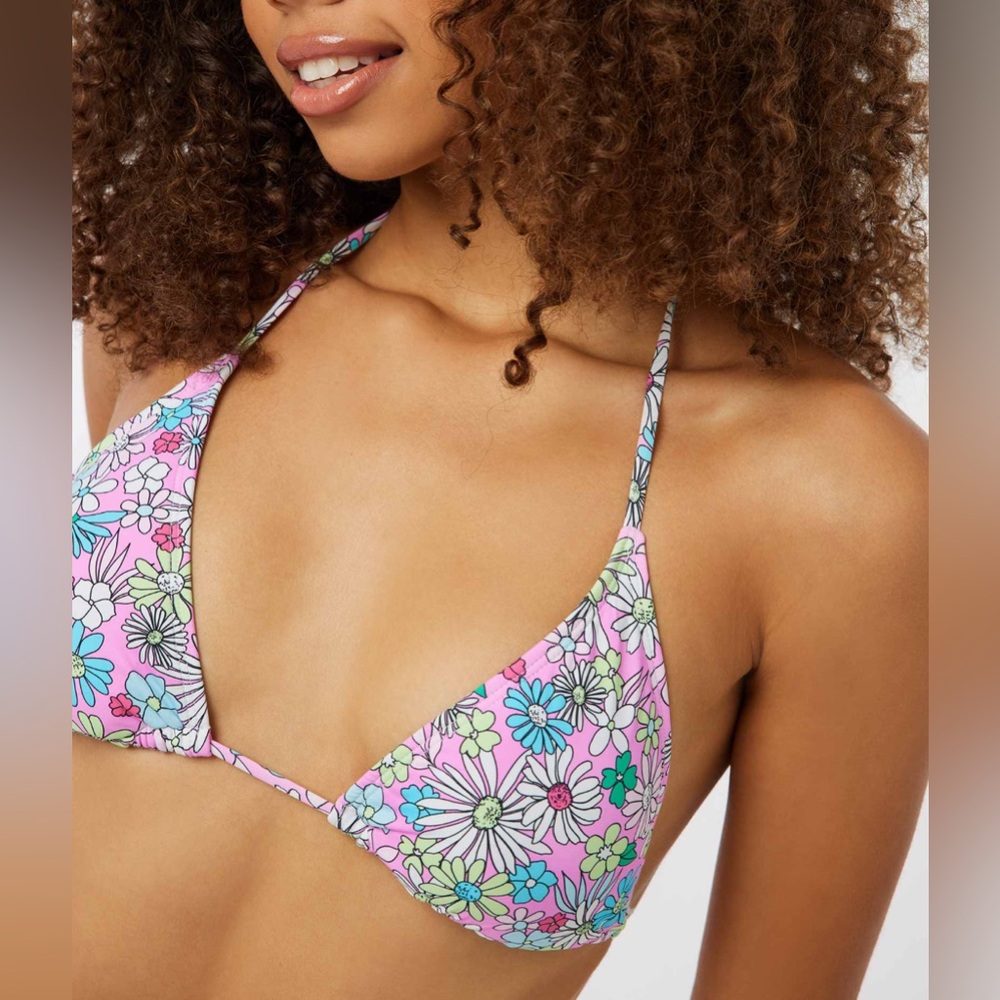Ardene Floral Pink and Blue Bikini Top